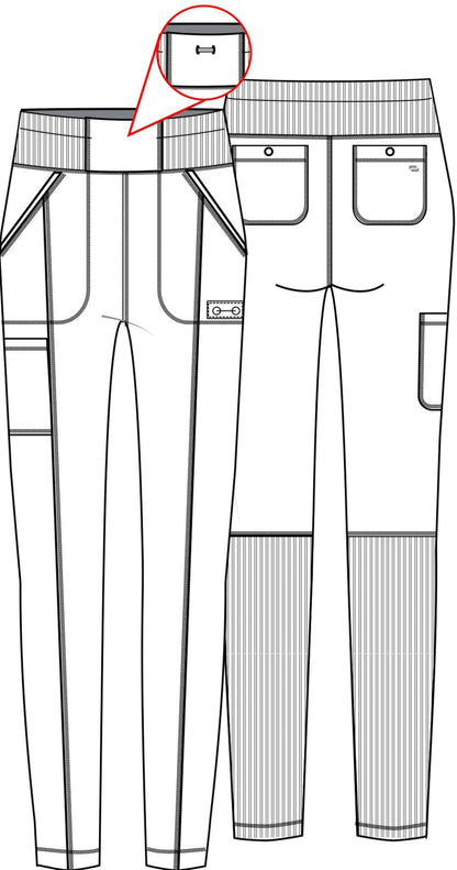 Cherokee Infinity Skinny Leg Scrub Pant CK067A in Violet, Caribbean, Palm, Wine - Scrubs Select