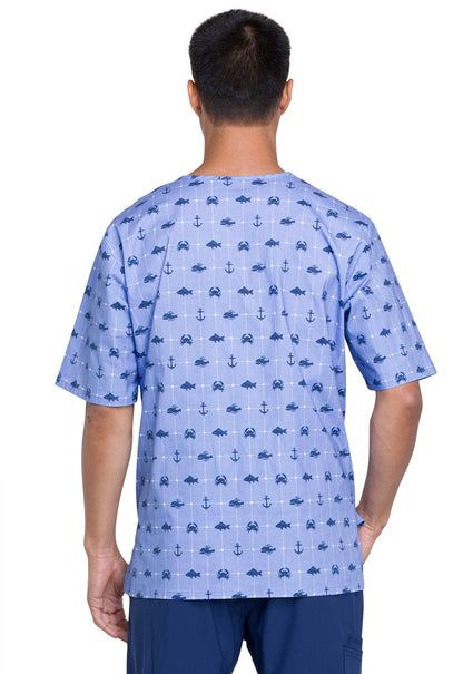 Cherokee Prints Men's V Neck Scrub Top CK675 ANWY - Scrubs Select