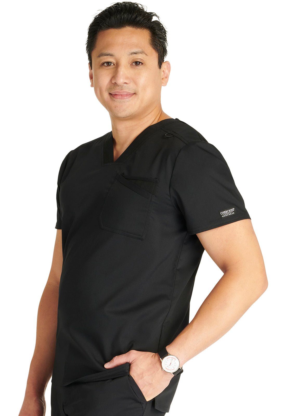 Cherokee Scrubs WW Revolution Men's V Neck WW751 Black, Navy, Pewter, Royal - Scrubs Select
