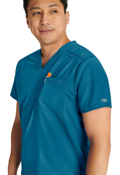 Cherokee Scrubs WW Revolution Men's V Neck WW751 Caribbean, Ciel, Hunter, White, Wine - Scrubs Select