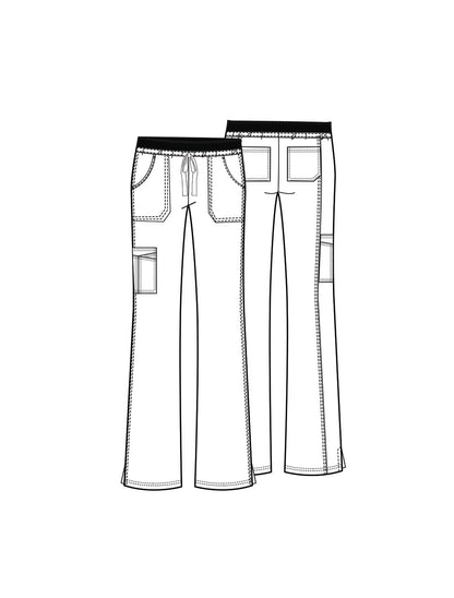 Cherokee WW Core Stretch Drawstring Cargo Scrub Pant 24001 in Ciel, Royal - Scrubs Select