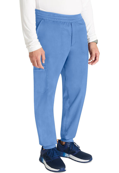 Cherokee WW Revolution Men's Jogger Scrub Pant WW251 in Caribbean, Ciel, Hunter, White - Scrubs Select