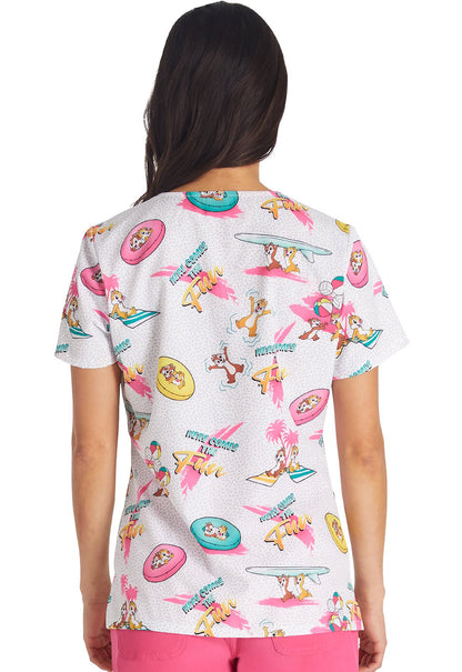 Chip N Dale Tooniforms Disney V Neck Medical Scrub Top TF614 CDBF - Scrubs Select