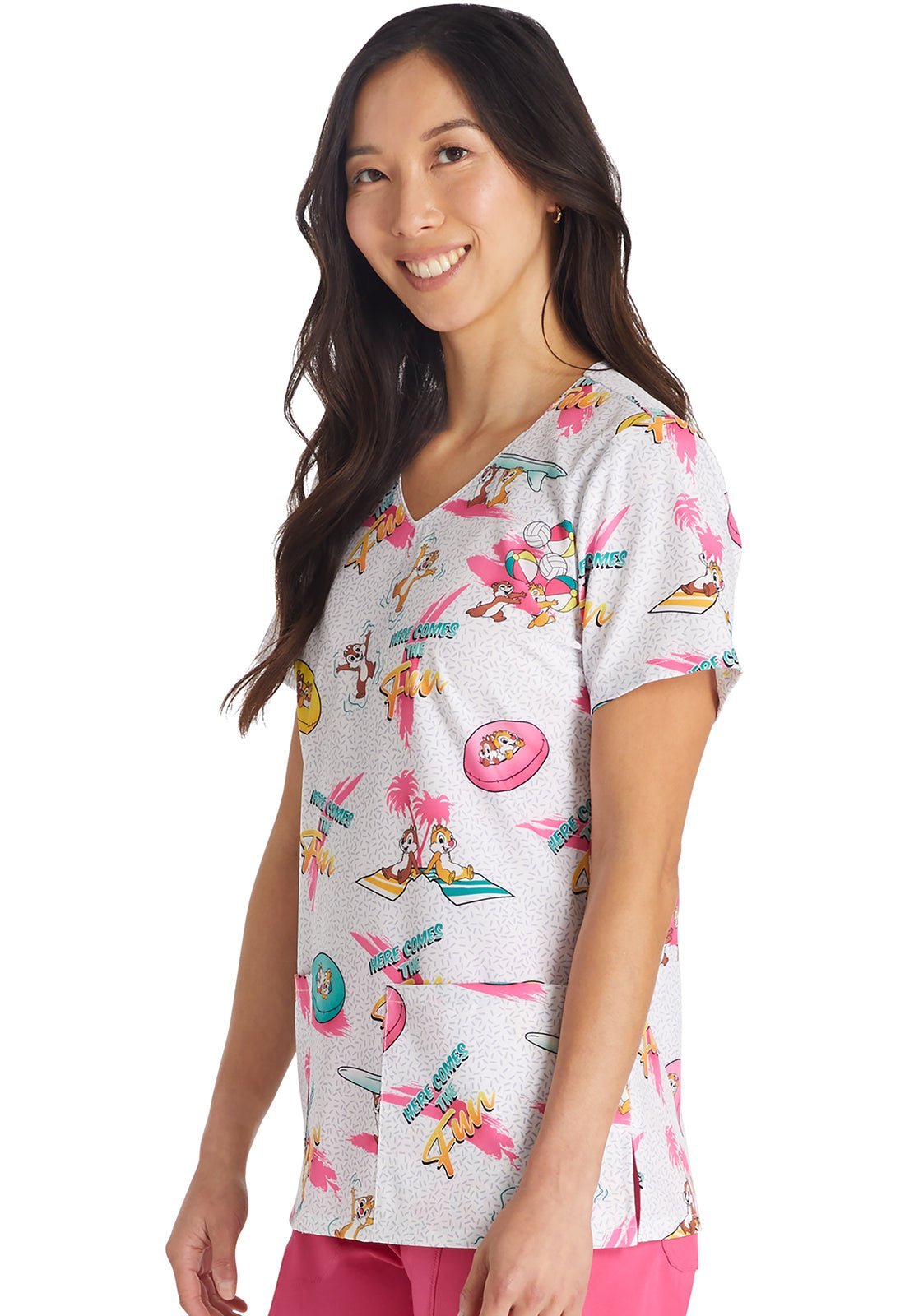 Chip N Dale Tooniforms Disney V Neck Medical Scrub Top TF614 CDBF - Scrubs Select