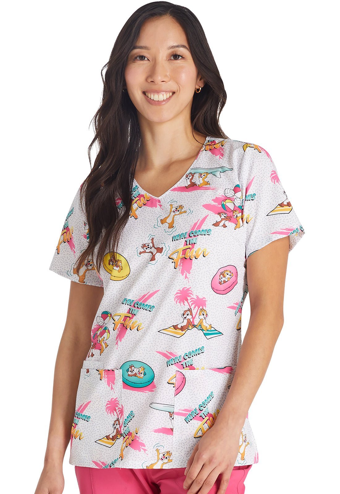 Chip N Dale Tooniforms Disney V Neck Medical Scrub Top TF614 CDBF - Scrubs Select
