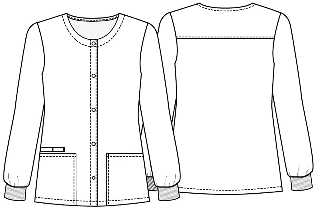 Christmas Cherokee Print Warm Up Scrub Jacket CK301 MRWV - Scrubs Select