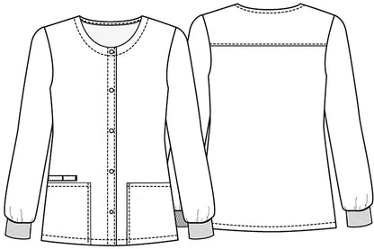 Christmas Cherokee Print Warm Up Scrub Jacket CK301 MRWV - Scrubs Select