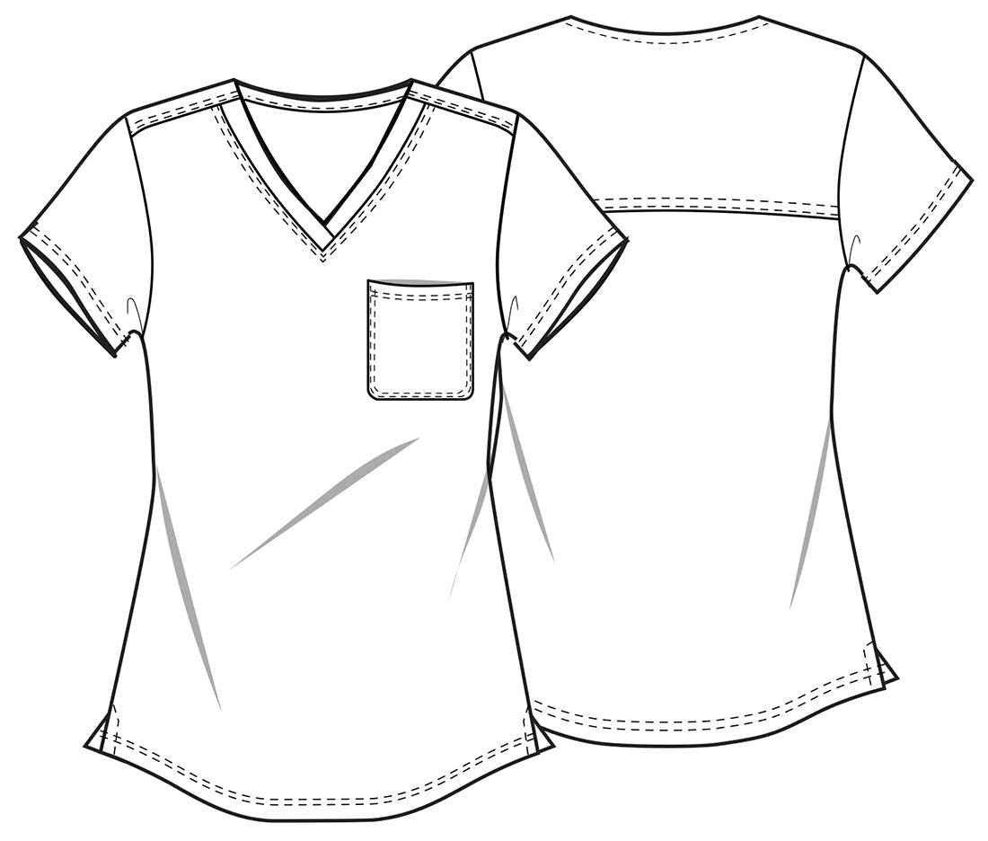 Christmas Dog Is Good Cherokee Print Tuckable V Neck Scrub Top CK664 OGHD - Scrubs Select