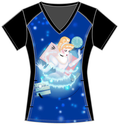 Cinderella Tooniforms Licensed Disney V Neck Scrub Top TF637 PRDL - Scrubs Select
