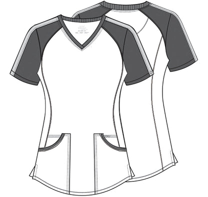 Circle Cherokee Infinity Print V Neck Scrub Top CK645 GONU - Scrubs Select