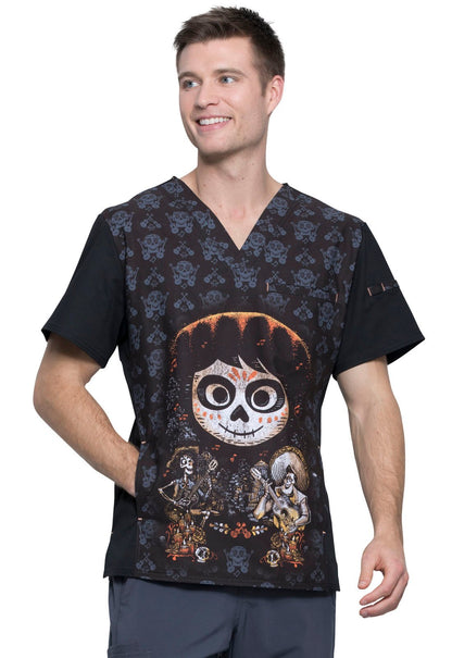 Coco Tooniforms Disney Pixar Men's V Neck Scrub Top TF700 COCC - Scrubs Select