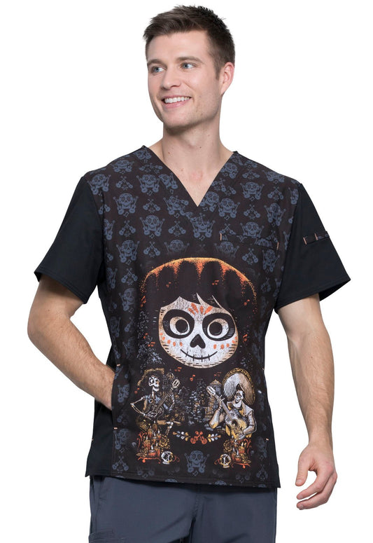 Coco Tooniforms Disney Pixar Men's V Neck Scrub Top TF700 COCC - Scrubs Select