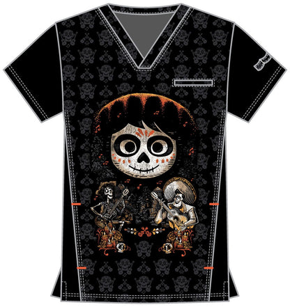 Coco Tooniforms Disney Pixar Men's V Neck Scrub Top TF700 COCC - Scrubs Select