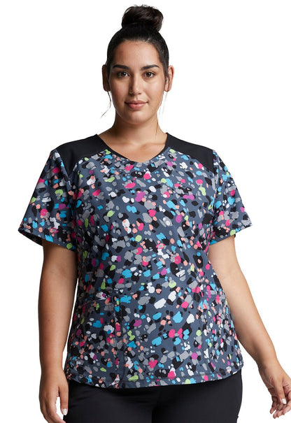 Confetti Dickies Dynamix Print V Neck Scrub Top DK622 CFPP - Scrubs Select