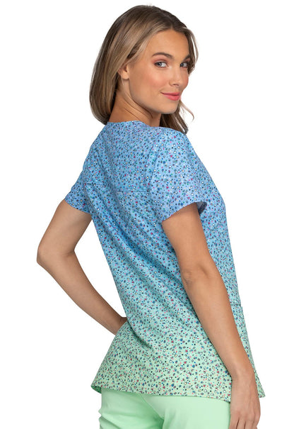 Confetti Print V Neck Scrub Top HS638 CNRW - Scrubs Select