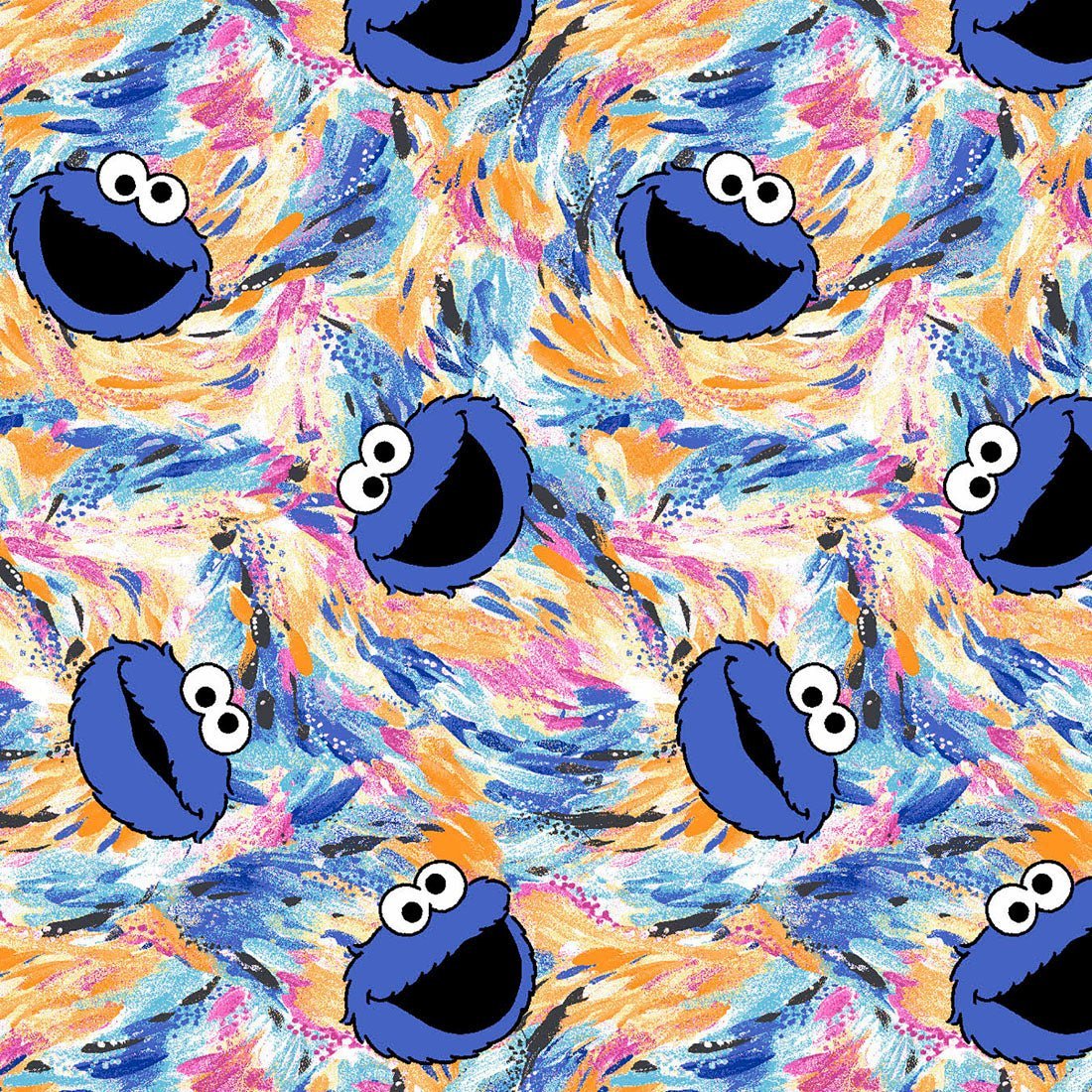 Cookie Monster Cherokee Tooniforms Sesame Street V Neck Scrub Top TF738 SWFG - Scrubs Select