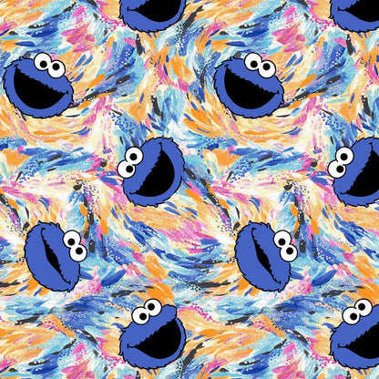 Cookie Monster Cherokee Tooniforms Sesame Street V Neck Scrub Top TF738 SWFG - Scrubs Select