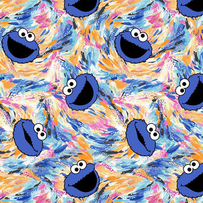 Cookie Monster Cherokee Tooniforms Sesame Street V Neck Scrub Top TF738 SWFG - Scrubs Select