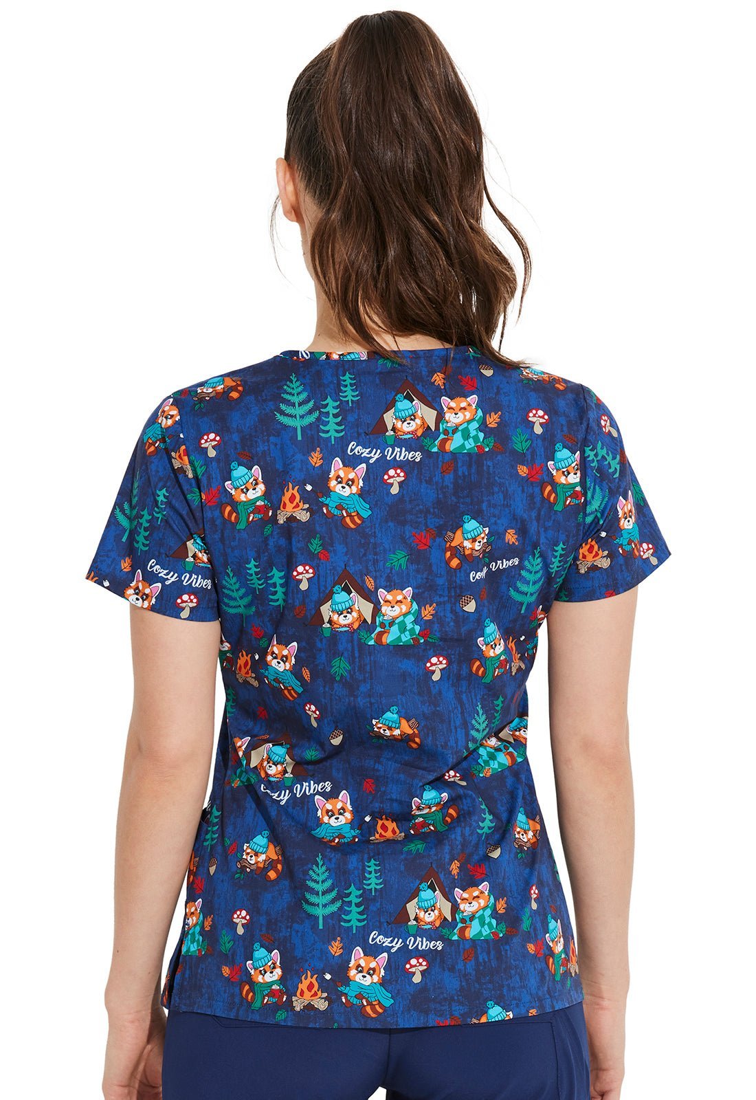 Cozy Vibes Dickies Animal Print V Neck Scrub Top DK721 CZVB - Scrubs Select
