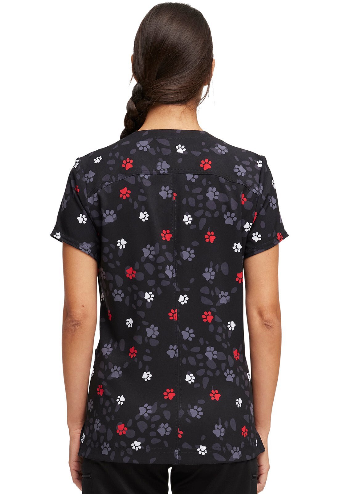 Cruella HeartSoul Print Disney V Neck Scrub Top HS794 VIWN - Scrubs Select