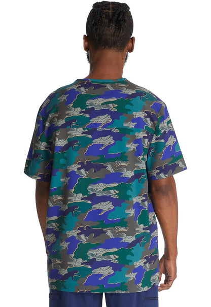 Cut Out Camo Dickies EDS Print Men's V Neck Scrub Top DK866 CUMO - Scrubs Select