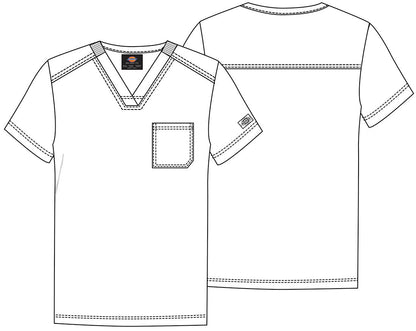 Cut Out Camo Dickies EDS Print Men's V Neck Scrub Top DK866 CUMO - Scrubs Select