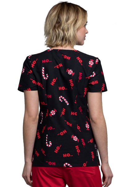 Daffy Duck Tooniforms Licensed Looney Tunes Christmas V Neck Scrub Top TF626 LTAFC - Scrubs Select