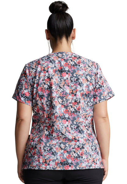 Daisy Dickies EDS Print V Neck Scrub Top DK616 DATY - Scrubs Select
