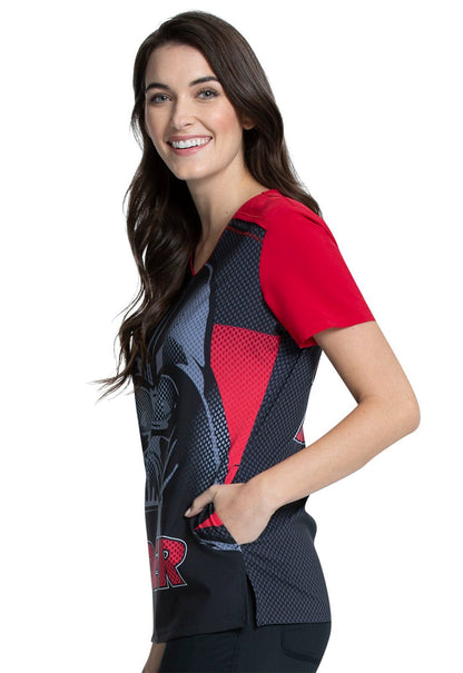 Darth Vader Tooniforms Licensed Star Wars V Neck Scrub Top TF745 SRVA - Scrubs Select