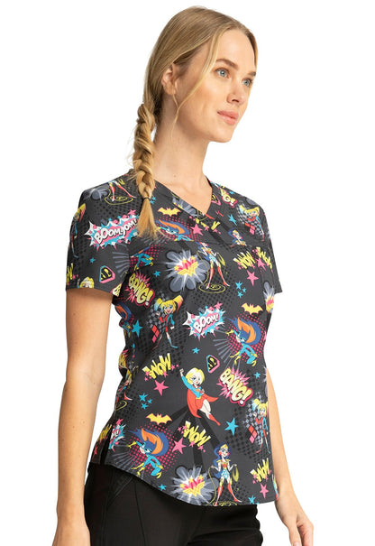 DC Comics Female Tooniforms V Neck Scrub Top TF739 DMHP - Scrubs Select