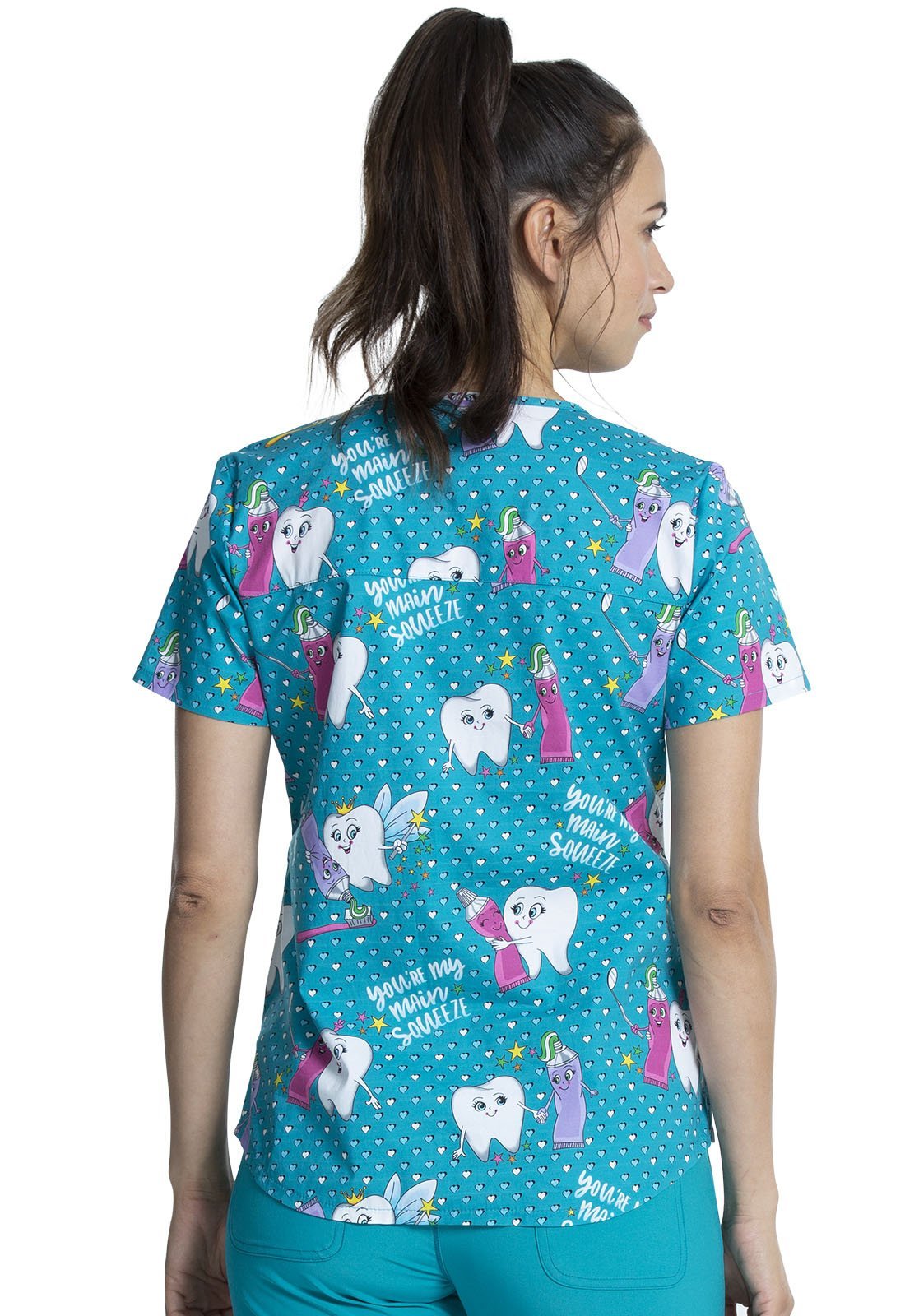 Dental Cherokee Print V Neck Scrub Top CK652 MQUZ - Scrubs Select