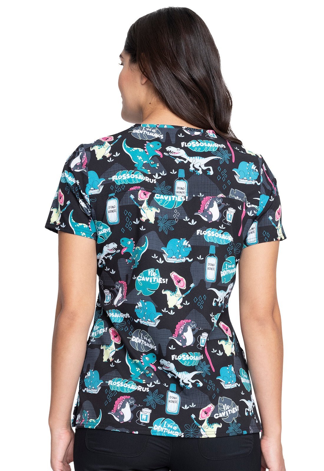 Dental Cherokee Print V Neck Scrub Top CK671 IDTS - Scrubs Select