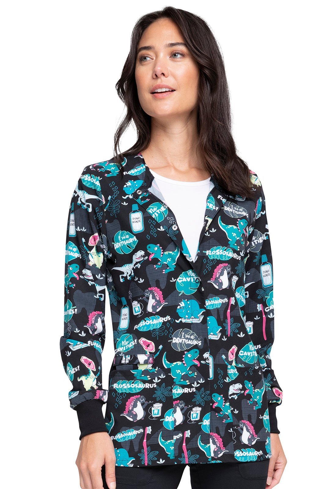 Dental Cherokee Print Warm Up Scrub Jacket CK321 IDTS - Scrubs Select