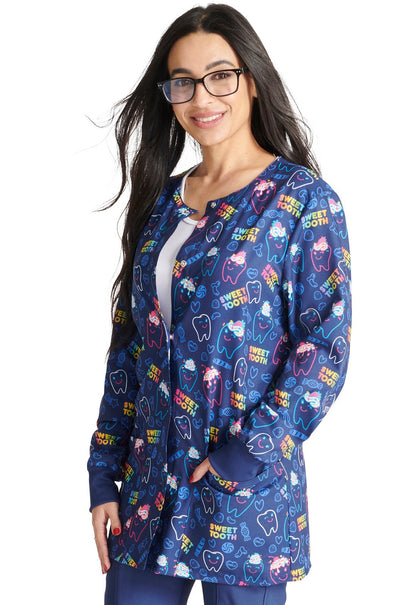 Dental Cherokee Print Warm Up Scrub Jacket CK321 SOOH - Scrubs Select