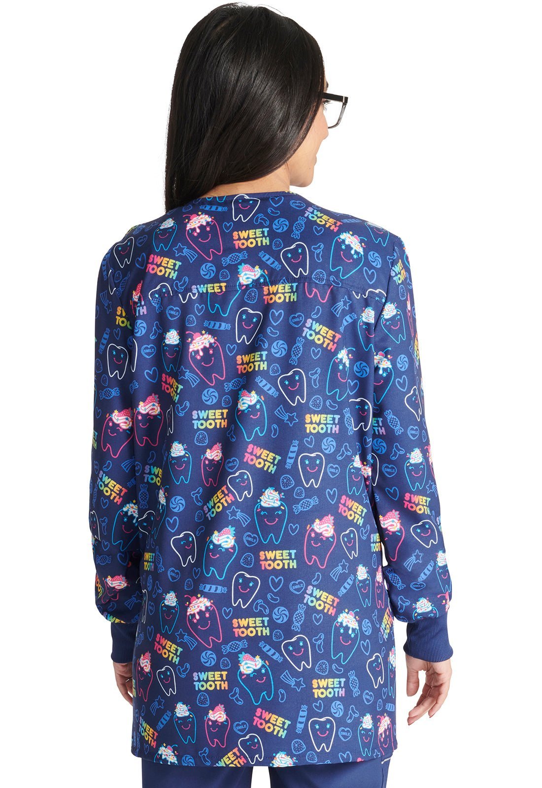 Dental Cherokee Print Warm Up Scrub Jacket CK321 SOOH - Scrubs Select
