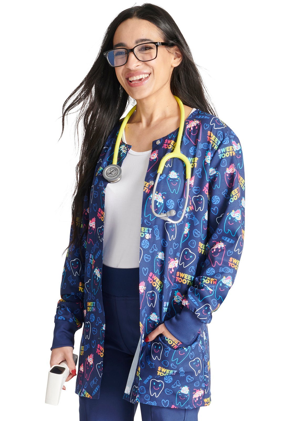 Dental Cherokee Print Warm Up Scrub Jacket CK321 SOOH - Scrubs Select