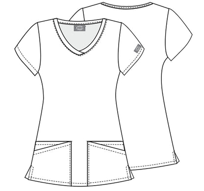 Dental Dickies EDS Print V Neck Scrub Top DK721 SUSM - Scrubs Select