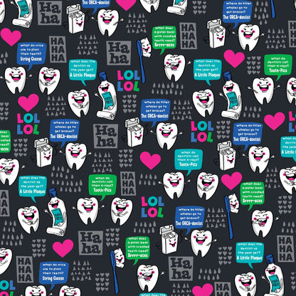 Dental Print Dickies Snap Front Scrub Jacket DK301 HALU - Scrubs Select