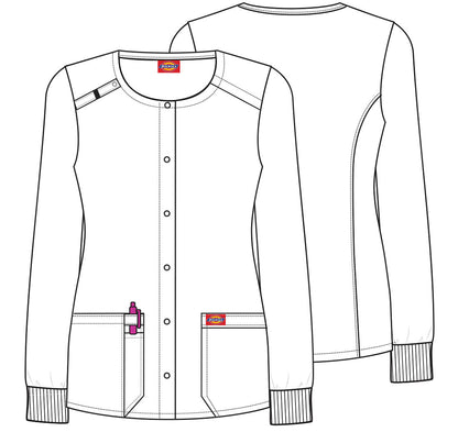 Dental Print Snap Front Scrub Jacket DK309 FLAE - Scrubs Select