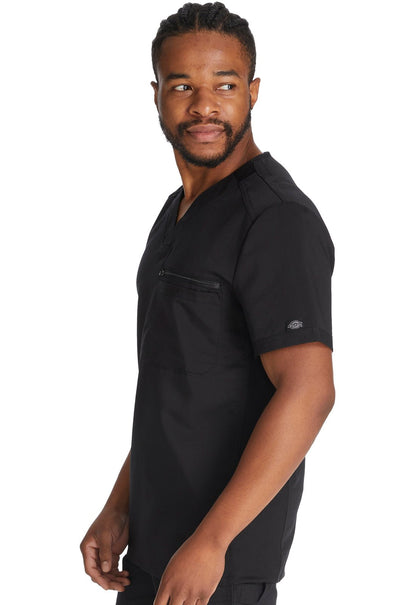 Dickies Balance Men's Tuckable V Neck Top DK865 in Black, Caribbean, Navy, Pewter, Royal - Scrubs Select
