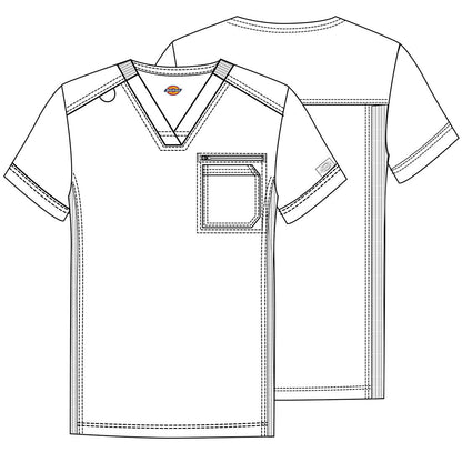 Dickies Balance Men's Tuckable V Neck Top DK865 in Black, Caribbean, Navy, Pewter, Royal - Scrubs Select