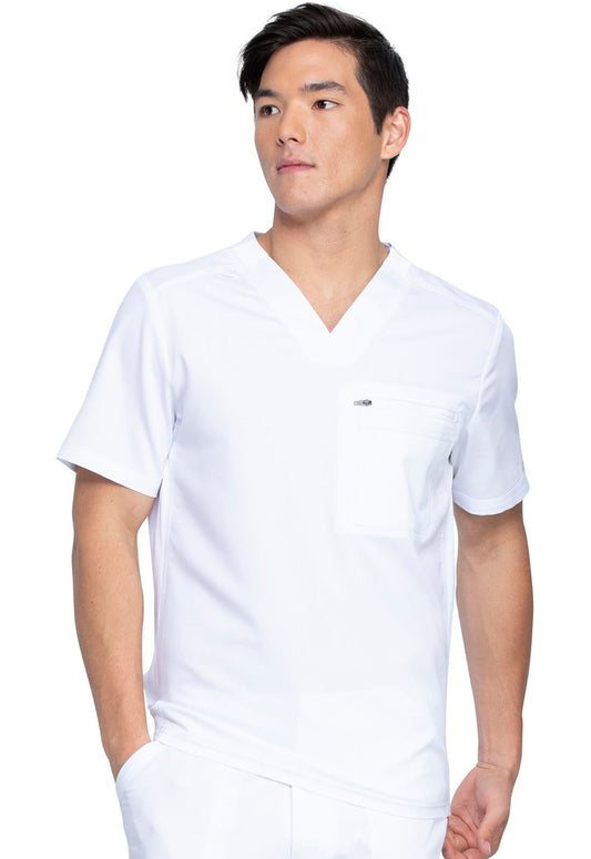 Dickies Balance Men's Tuckable V Neck Top DK865 in Galaxy, Teal, White - Scrubs Select