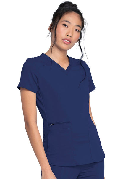 Dickies Balance V Neck Top DK875 in Black, Ciel, Navy, Pewter, Royal, Wine - Scrubs Select