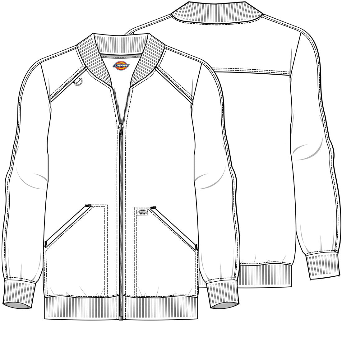Dickies Balance Zip Front Jacket DK365 in Ciel, Royal - Scrubs Select