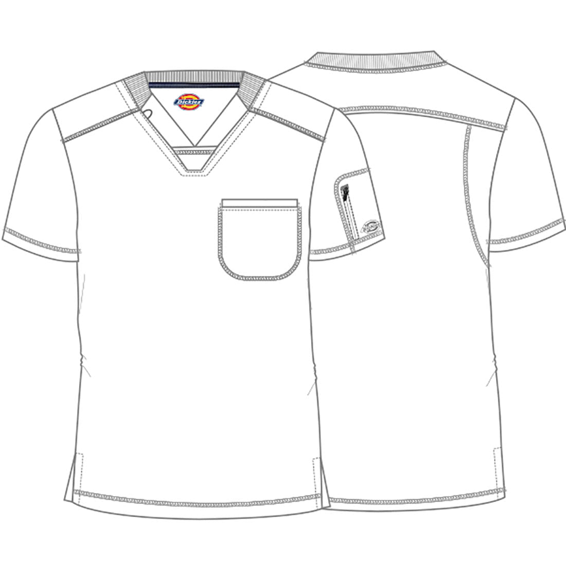 Dickies Dynamix Scrubs Men's Tuckable V Neck Top DK610 - Scrubs Select