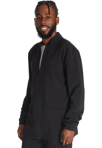 Dickies EDS Essentials Men's Zip Front Scrub Jacket DK342 Black, Navy, Pewter, Royal - Scrubs Select