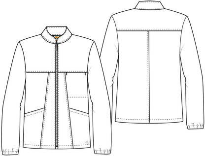 Dickies EDS Essentials Men's Zip Front Scrub Jacket DK342 Black, Navy, Pewter, Royal - Scrubs Select