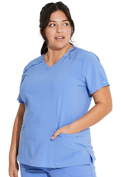 Dickies EDS Essentials V Neck Top DK615 in Black, Ciel, Navy, Pewter, Royal, Teal - Scrubs Select