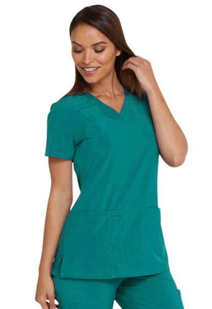 Dickies EDS Essentials V Neck Top DK615 in Black, Ciel, Navy, Pewter, Royal, Teal - Scrubs Select