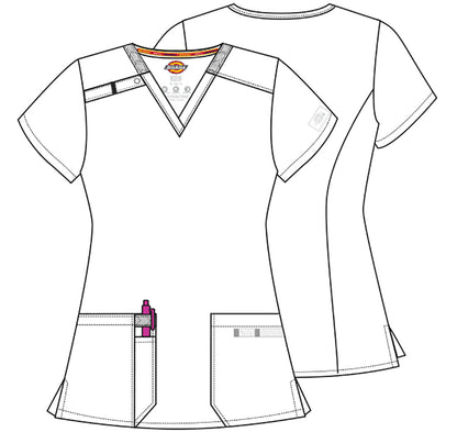 Dickies EDS Essentials V Neck Top DK615 in Orchid Frost - Scrubs Select